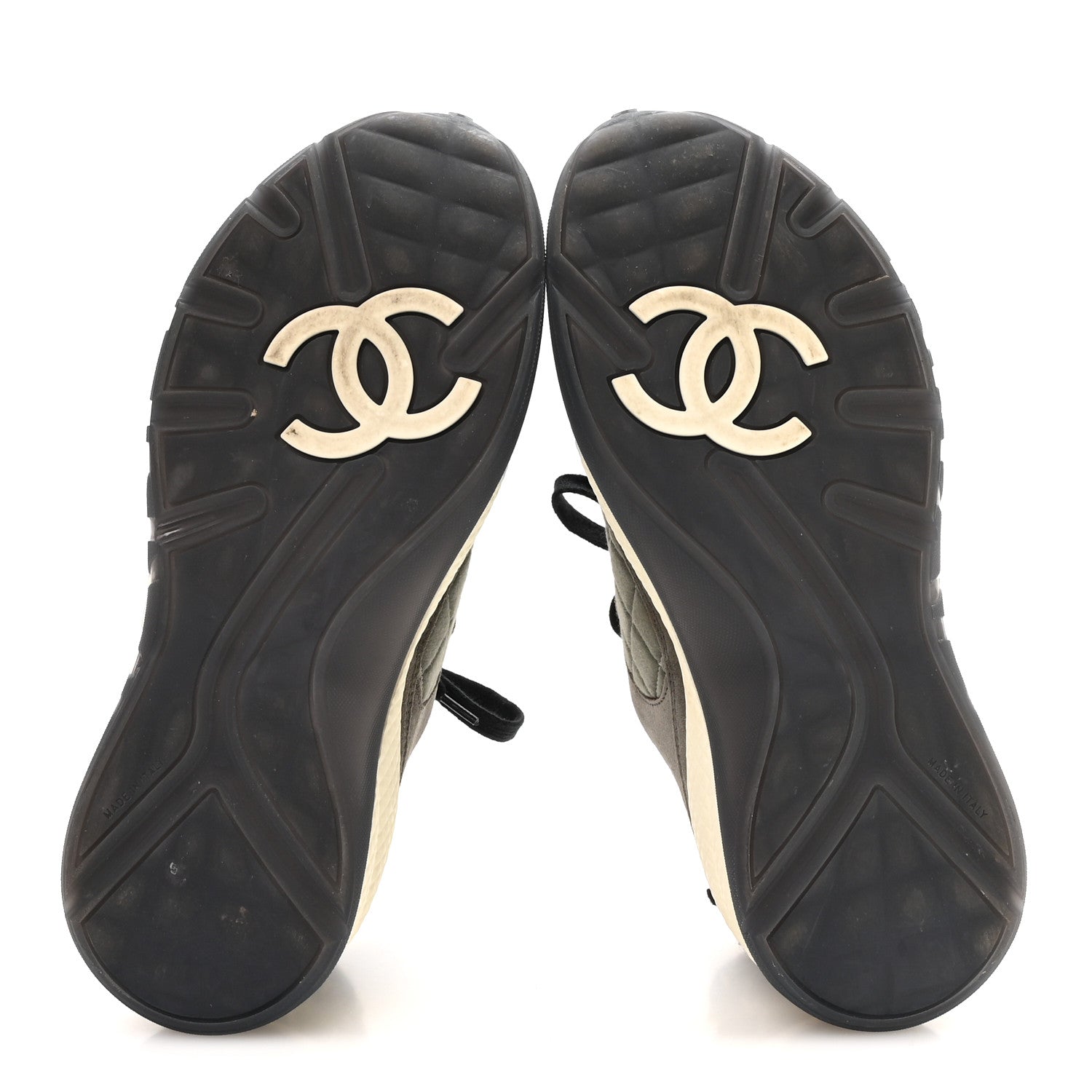Chanel Tweed Suede Calfskin Grained Calfskin Womens CC Sneakers 40 40 Grey Black Multicolor 6 of 10