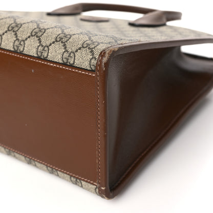 Gucci GG Supreme Monogram Azalea Calfskin Small Retro Interlocking G Tote Bag Beige Ebony Brown Sugar 10 of 13