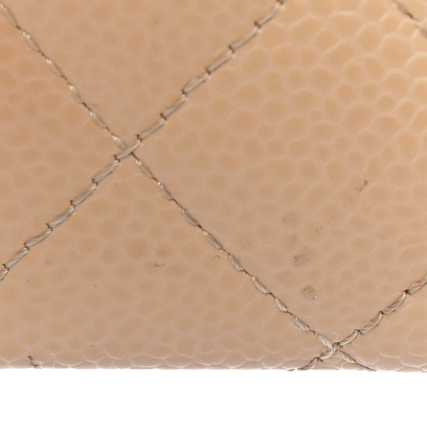 Caviar Quilted Card Holder Beige