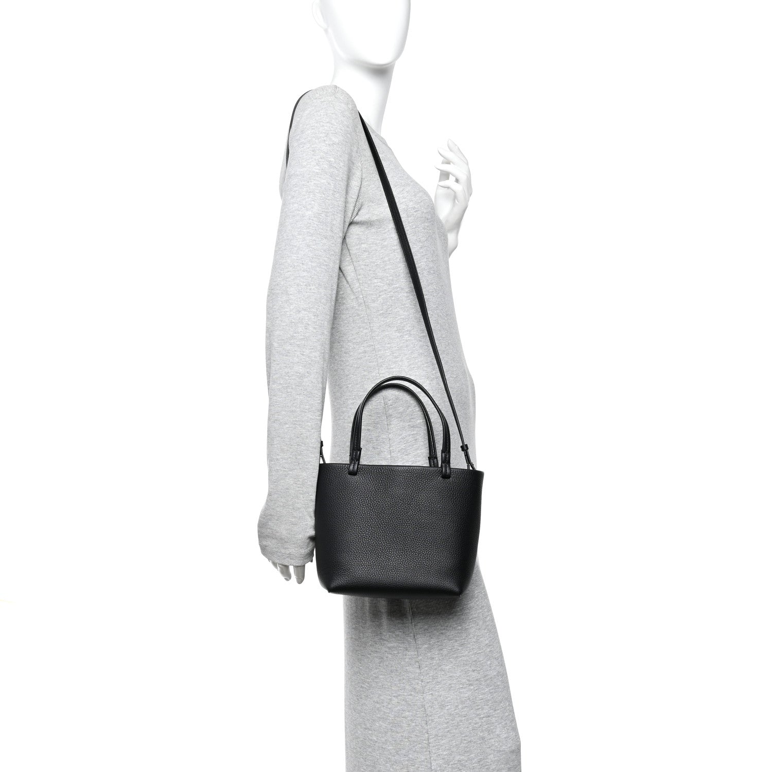 The Row Grained Calfskin Small Park Tote Black 2 of 9