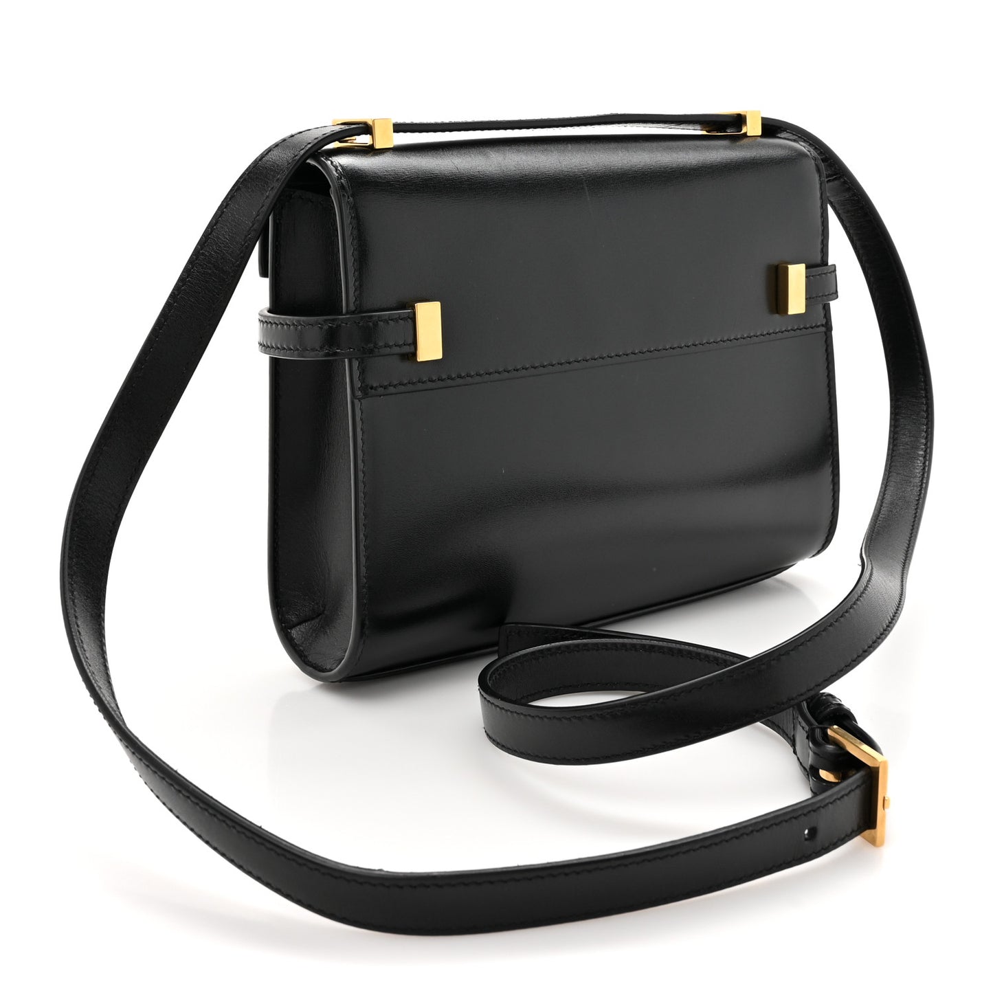 Smooth Calfskin Mini Manhattan Shoulder Bag Black