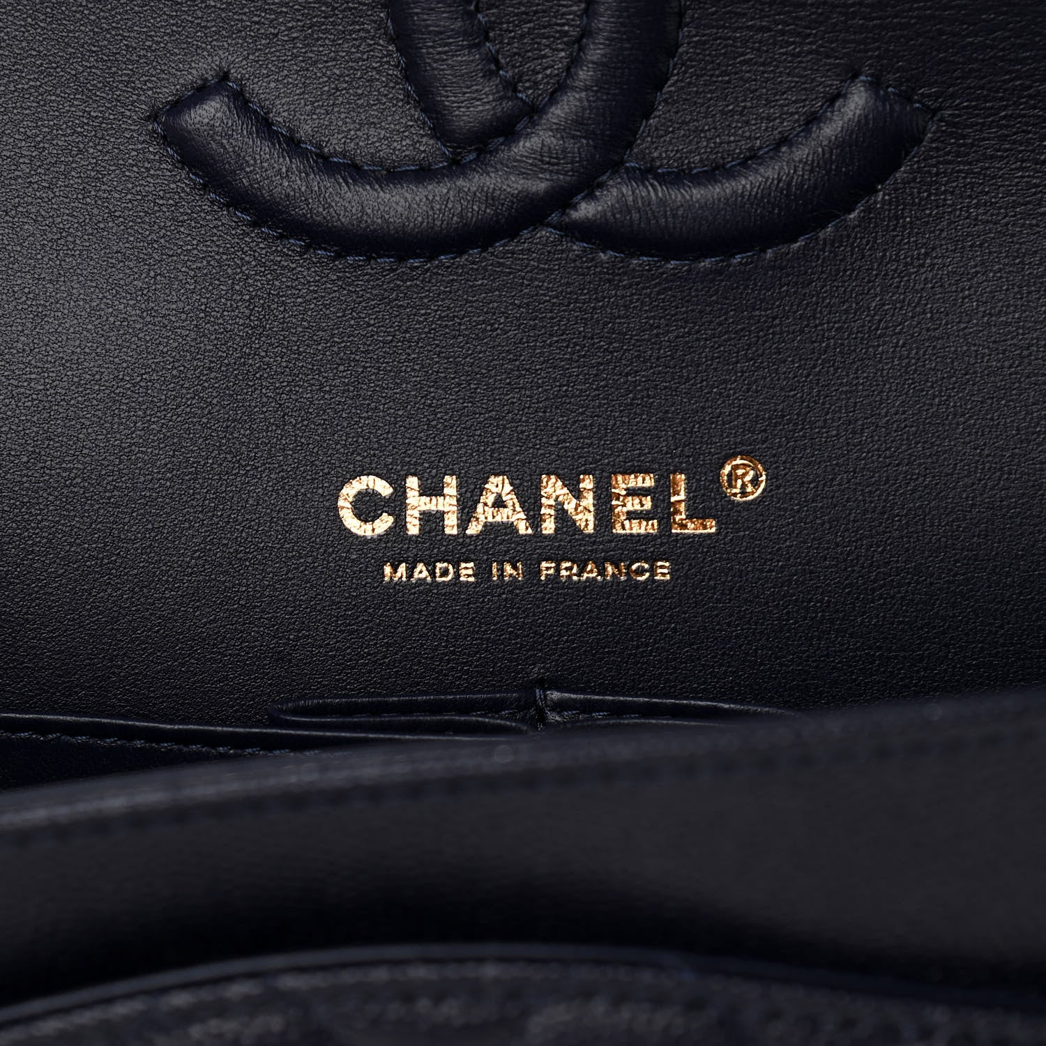 Chanel Caviar Quilted Medium Double Flap Dark Blue 5 of 10