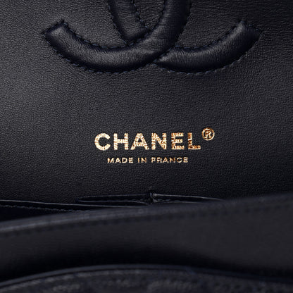 Chanel Caviar Quilted Medium Double Flap Dark Blue 5 of 10