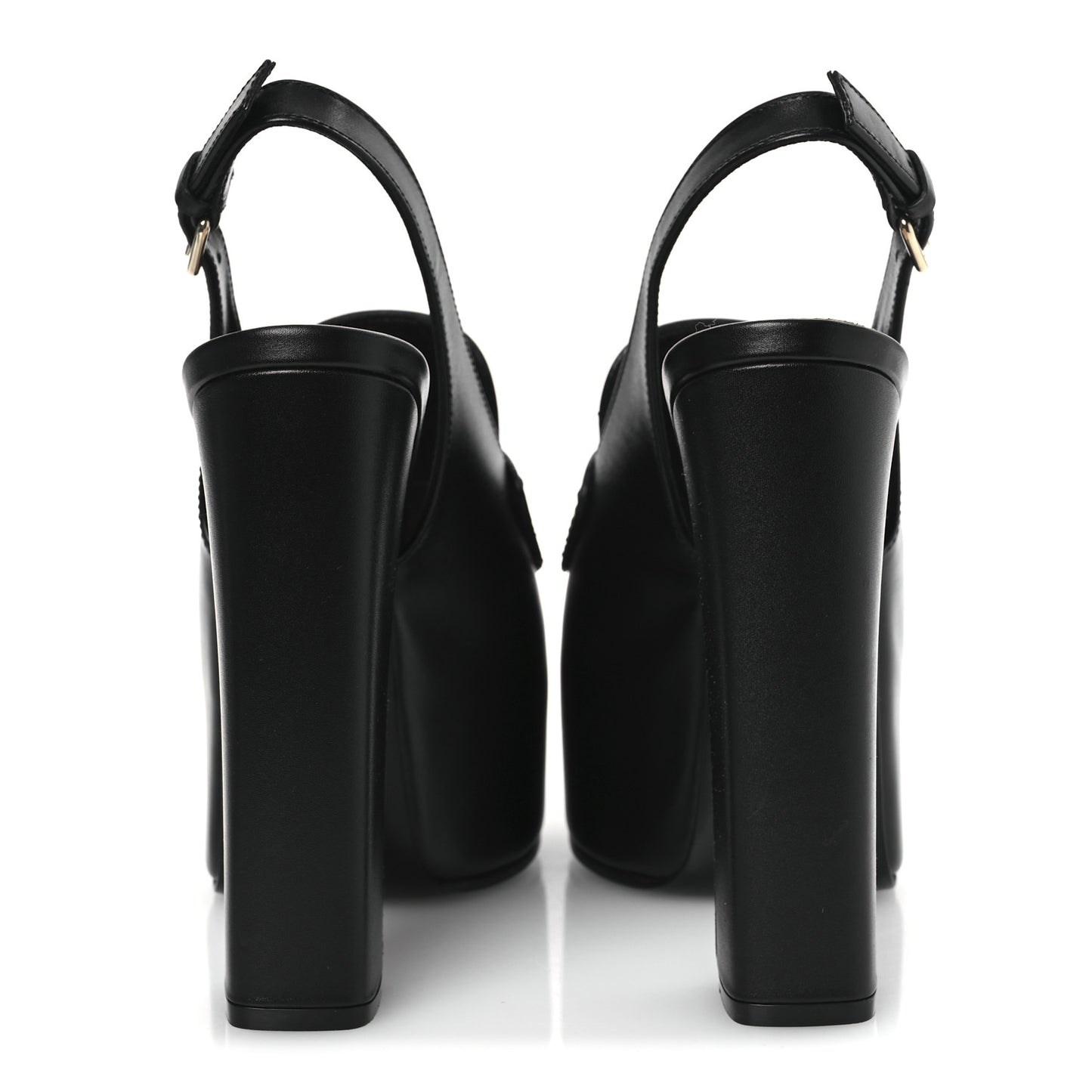 Calfskin Horsebit Platform 70/160mm Slingback Mules 37.5 Black