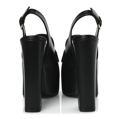 Gucci Calfskin Horsebit Platform 70/160mm Slingback Mules 37.5 Black 6 of 13