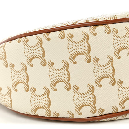 Celine Canvas Calfskin Ava Triomphe Shoulder Bag Grege 8 of 10