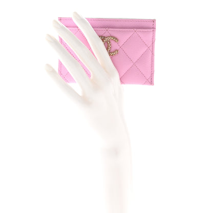 Chanel Caviar Metal Perforated Quilted Card Holder Lilas 2 of 9