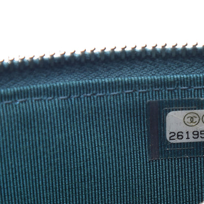 Chanel Caviar Quilted Classic Flat Wallet Pouch Dark Turquoise 8 of 10