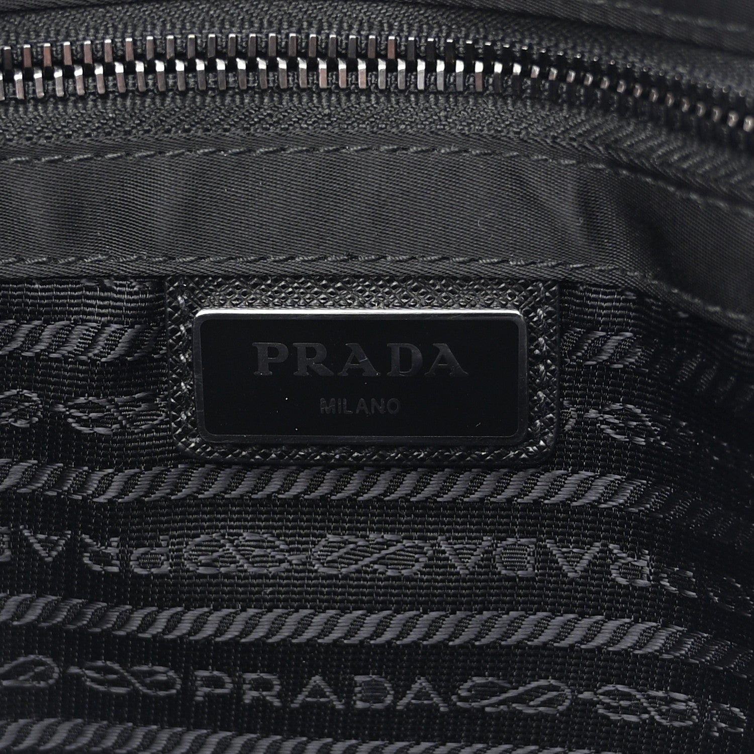 Prada Tessuto Nylon Saffiano Logo Messenger Bag Black 6 of 10