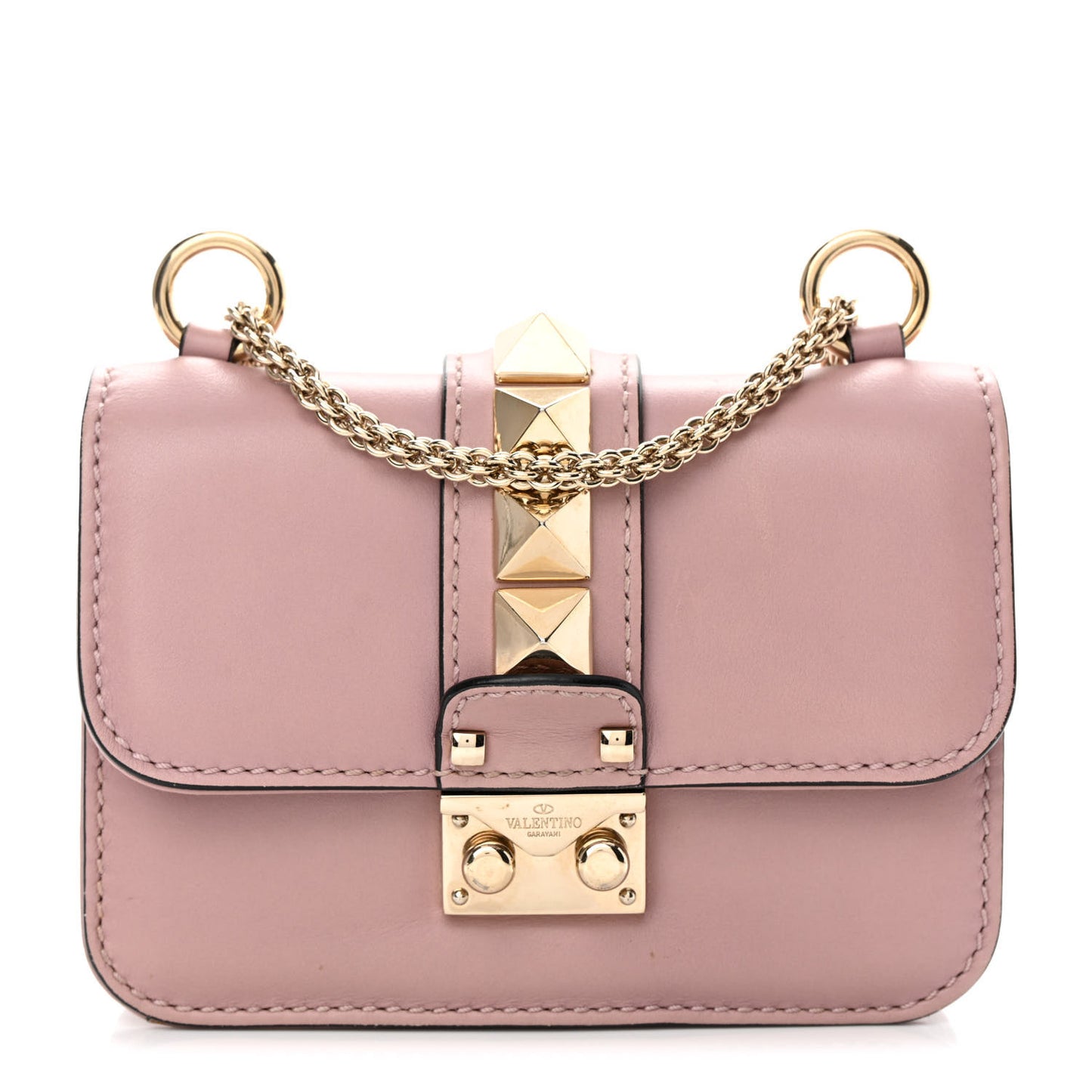 Vitello Mini Glam Lock Rockstud Flap Lipstick