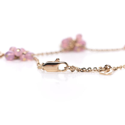 Christian Dior Beaded Logo Charm Bracelet Gold Pink 4 of 5