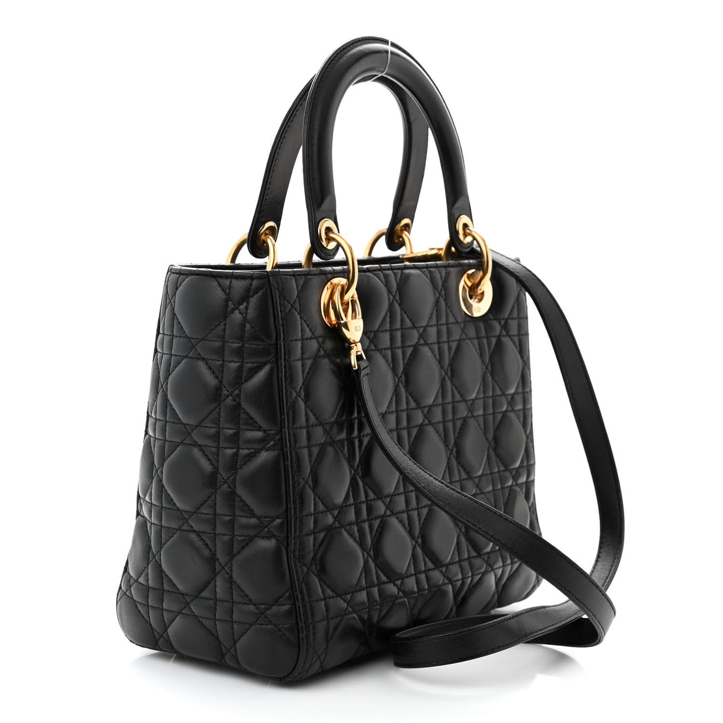 Lambskin Cannage Medium Lady Dior Black