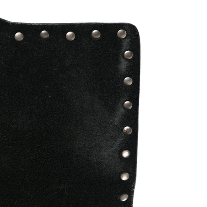 Valentino Garavani Pebbled Calfskin Turquoise Medium Guitar Strap Rockstud Rolling Flap Saddle Bag Black 12 of 17