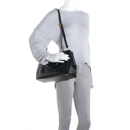 Prada Saffiano Lux Small Double Zip Tote Nero Black 2 of 12