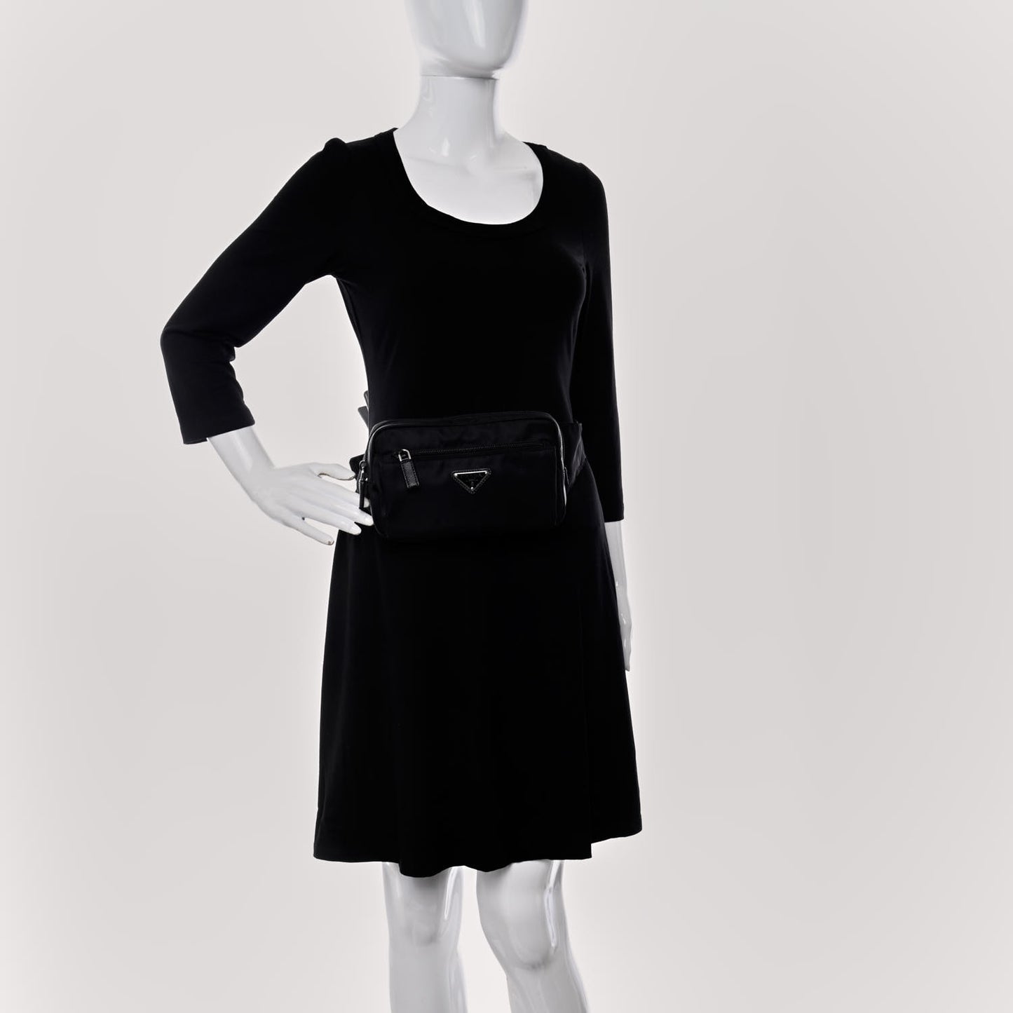 Re-Nylon Saffiano Belt Bag Black