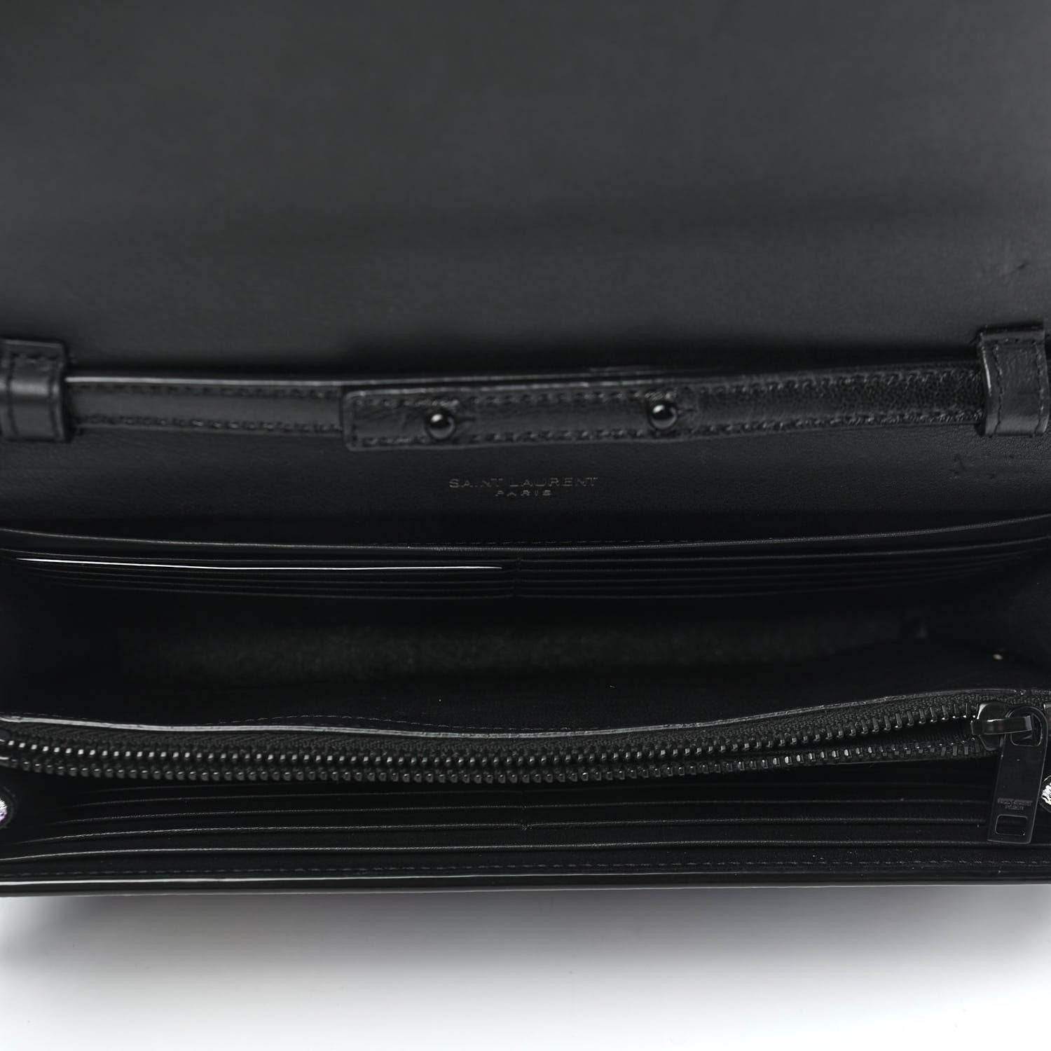 Saint Laurent Grain De Poudre Medium Classic Monogram Multicolor Graphic Print Chain Wallet Black 5 of 8