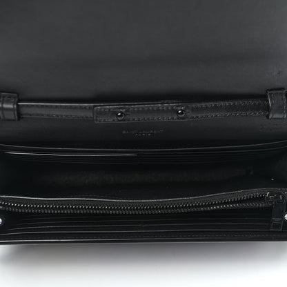Saint Laurent Grain De Poudre Medium Classic Monogram Multicolor Graphic Print Chain Wallet Black 5 of 8