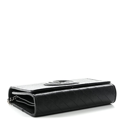 Gucci Sakai Be Green Calfskin Diagonal Stitched Blondie Wallet on Chain Black 10 of 34
