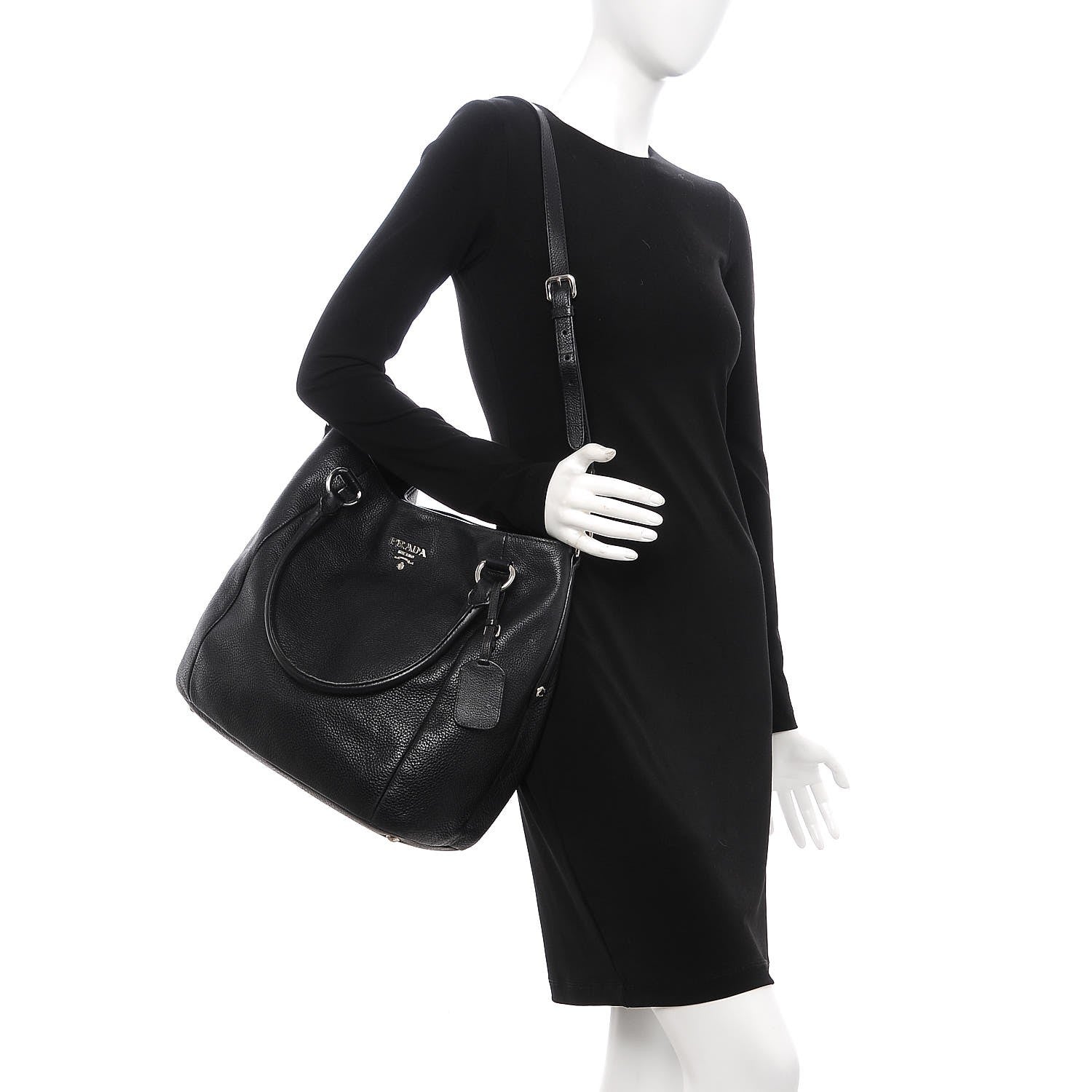 Prada Vitello Daino Tote Nero Black 2 of 20