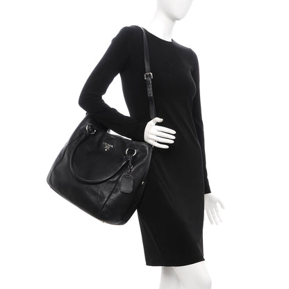 Prada Vitello Daino Tote Nero Black 2 of 20