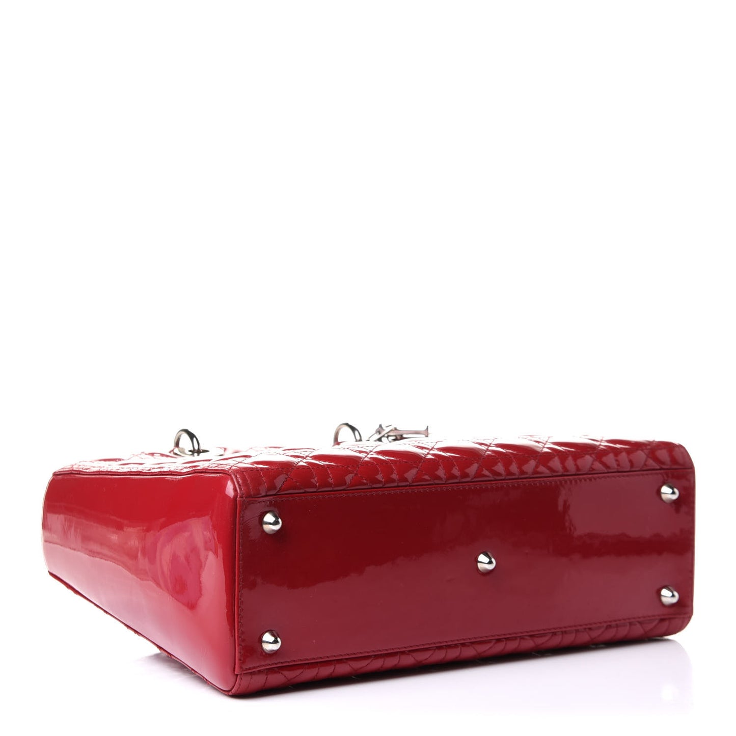 Patent Cannage Large Lady Dior Red