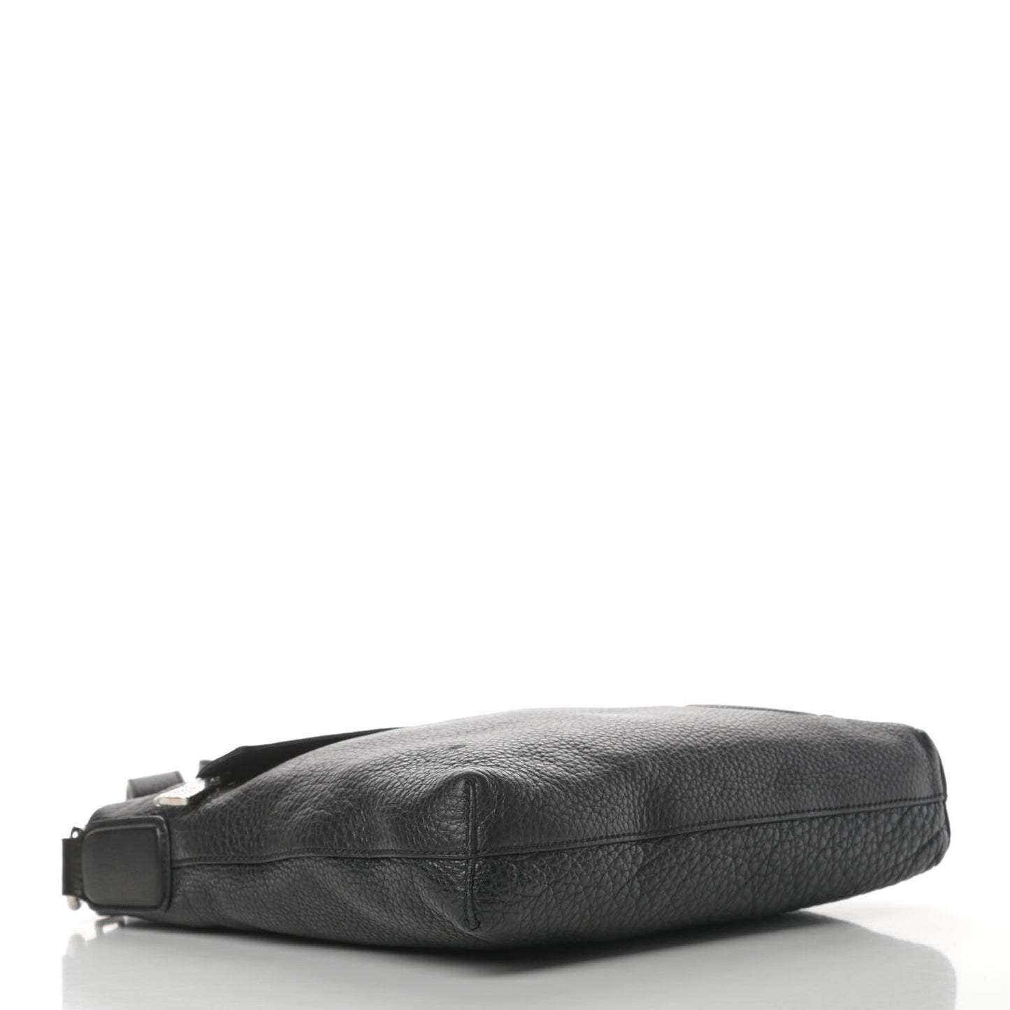 Pebbled Calfskin Medium Soho Messenger Bag Black