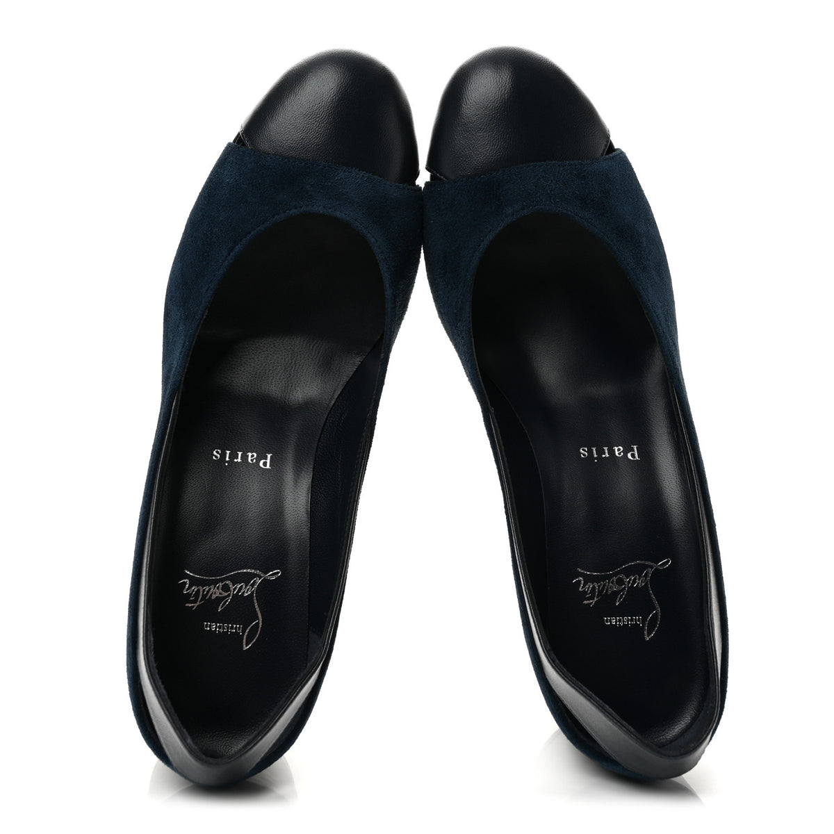 Christian Louboutin Suede Nappa Miss Duvette 55mm Cap Toe Pumps 36.5 Marine 2 of 8