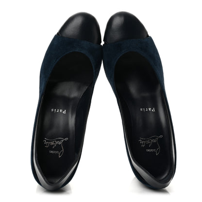 Christian Louboutin Suede Nappa Miss Duvette 55mm Cap Toe Pumps 36.5 Marine 2 of 8