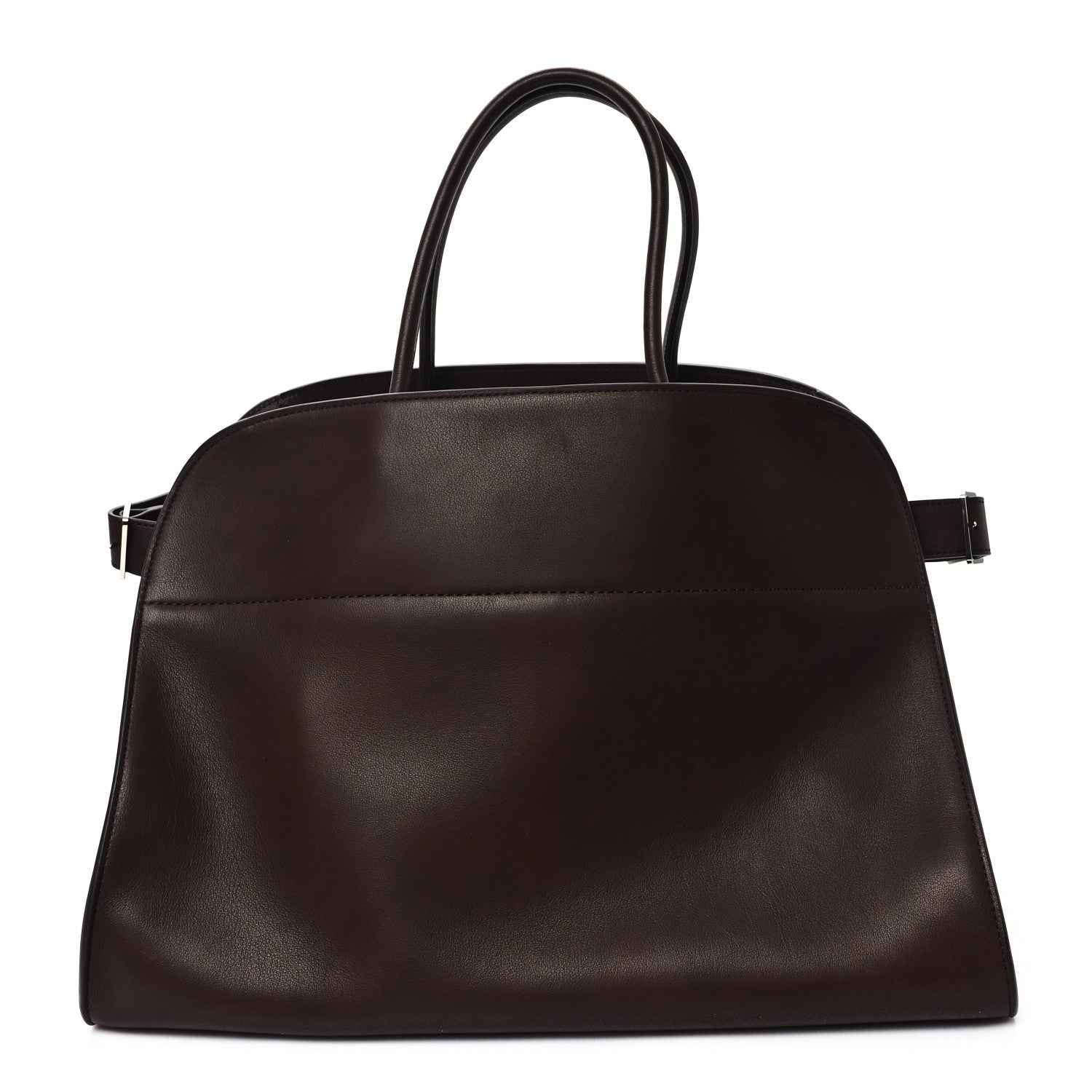 The Row Polished Saddle Calfskin Soft Margaux 17 Dark Brown 1 of 10
