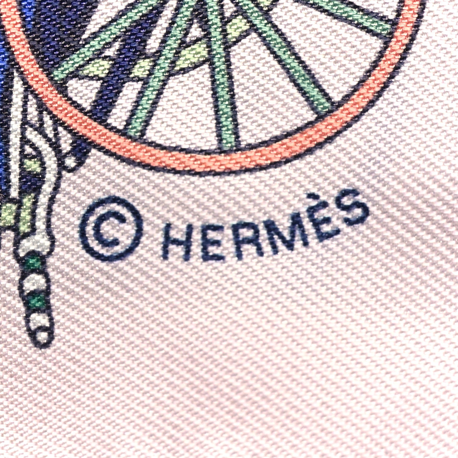 Hermes Silk Les Voitures Exquises Twilly Bleu Rose Vert 3 of 4