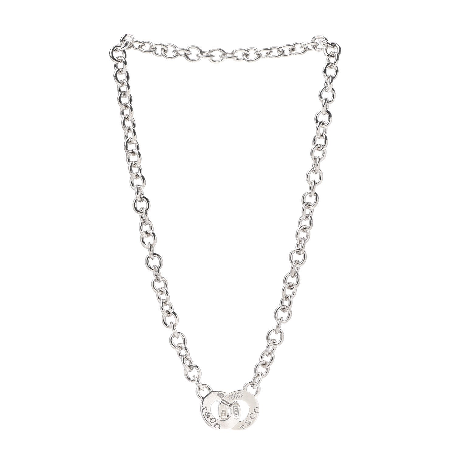 Tiffany Sterling Silver 1837 Circle Clasp Necklace 3 of 4