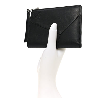 Loewe Calfskin Puzzle Zip Slim Compact Bi-Fold Wallet Black 2 of 6