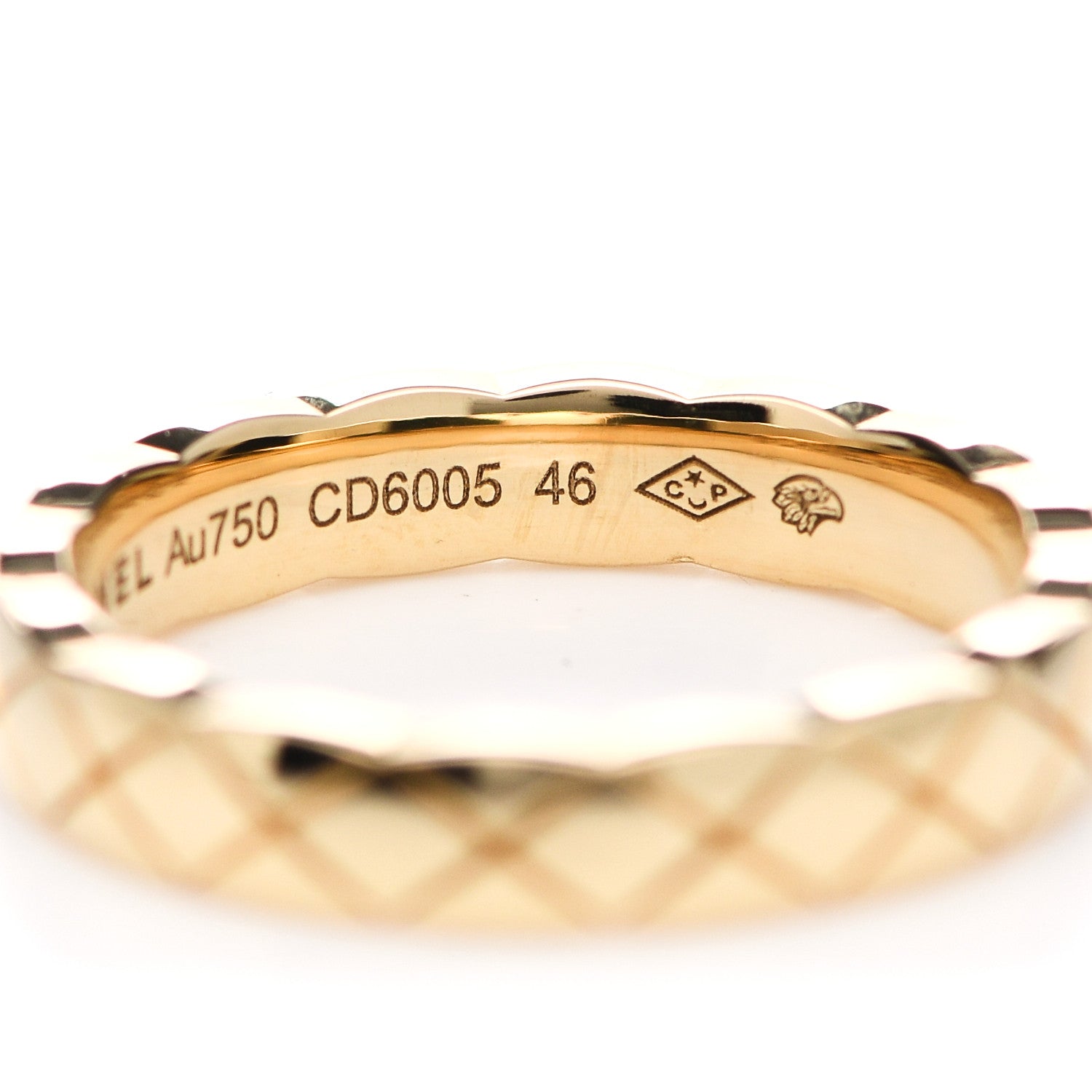 Chanel 18K Yellow Gold Mini Coco Crush Ring 46 3.75 5 of 6