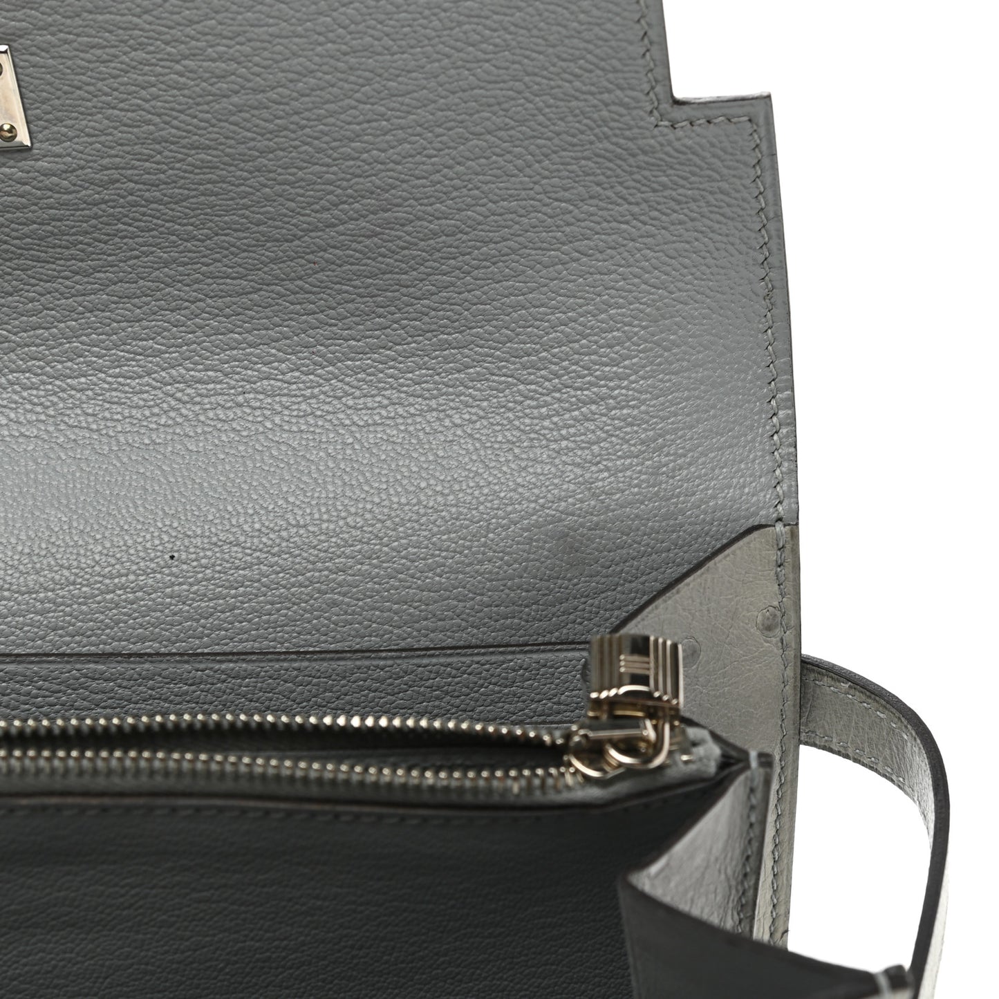 Ostrich Kelly Longue Wallet Bleu Glacier