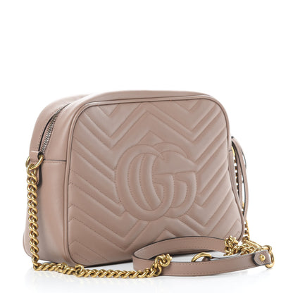 Gucci Calfskin Matelasse Medium GG Marmont Chain Shoulder Bag Porcelain Rose 3 of 14