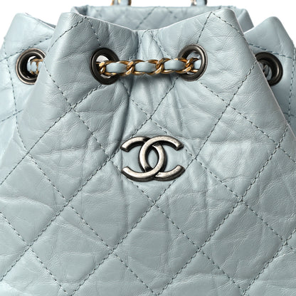 Chanel Aged Calfskin Quilted Small Gabrielle Backpack Light Blue 8 of 10