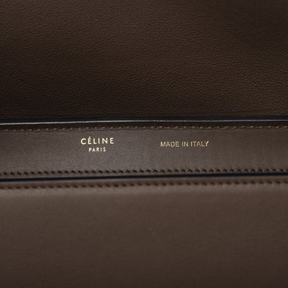 Celine Crocodile Embossed Calfskin Suede Small Trapeze Taupe 8 of 9