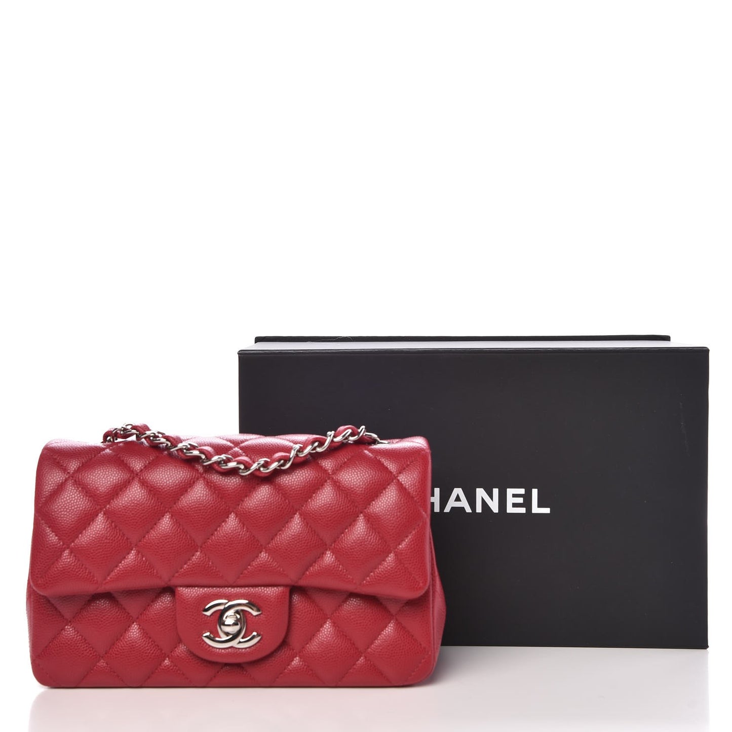 Caviar Quilted Mini Rectangular Flap Pink