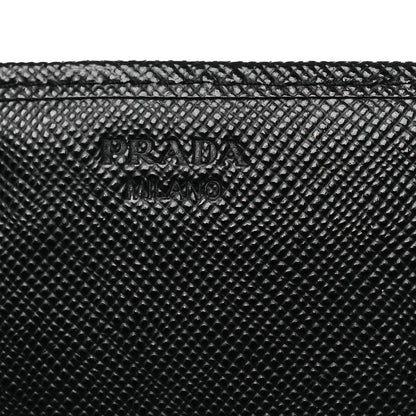 Prada Saffiano Metal Continental Flap Travel Wallet Black 6 of 10
