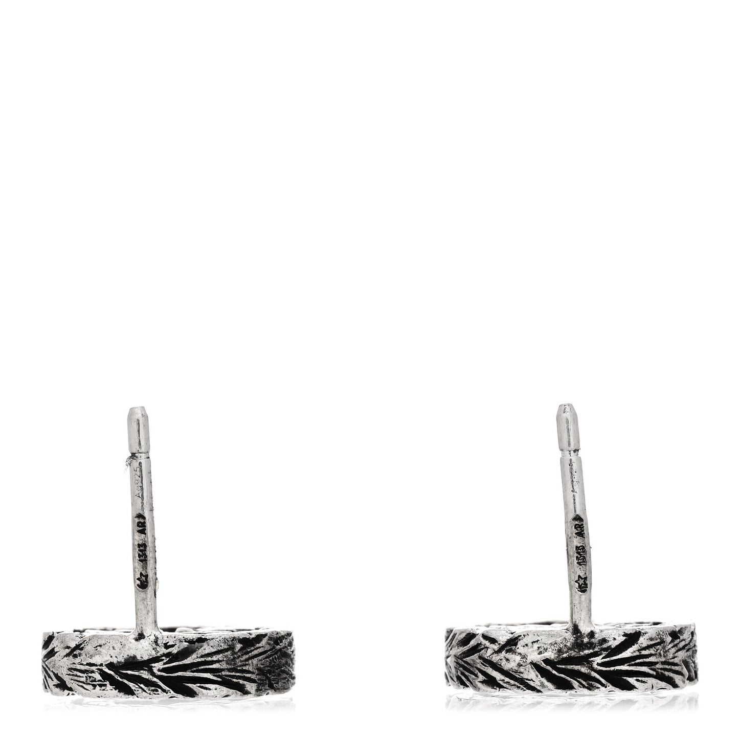 Sterling Silver Textured Interlocking G Stud Earrings