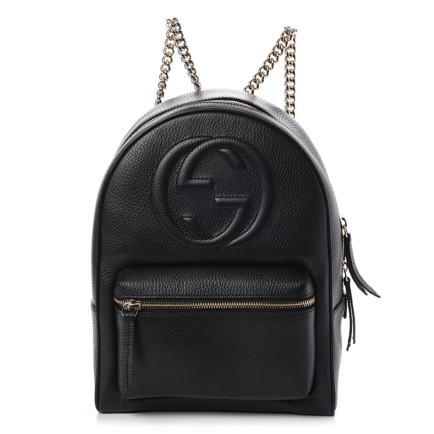 Gucci Pebbled Calfskin Soho Chain Backpack Black 1 of 7