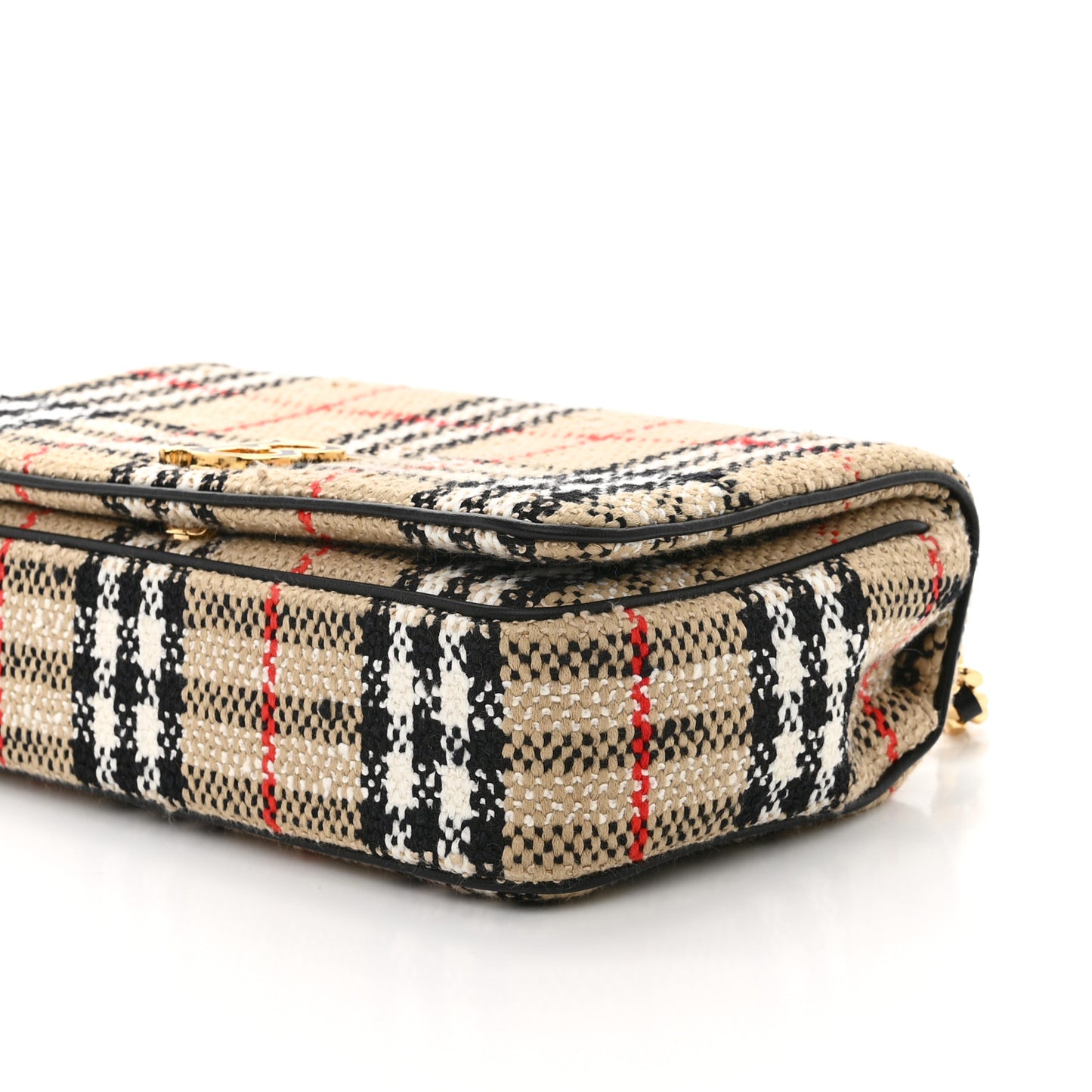Calfskin Boucle Check Small Lola Chain Bag