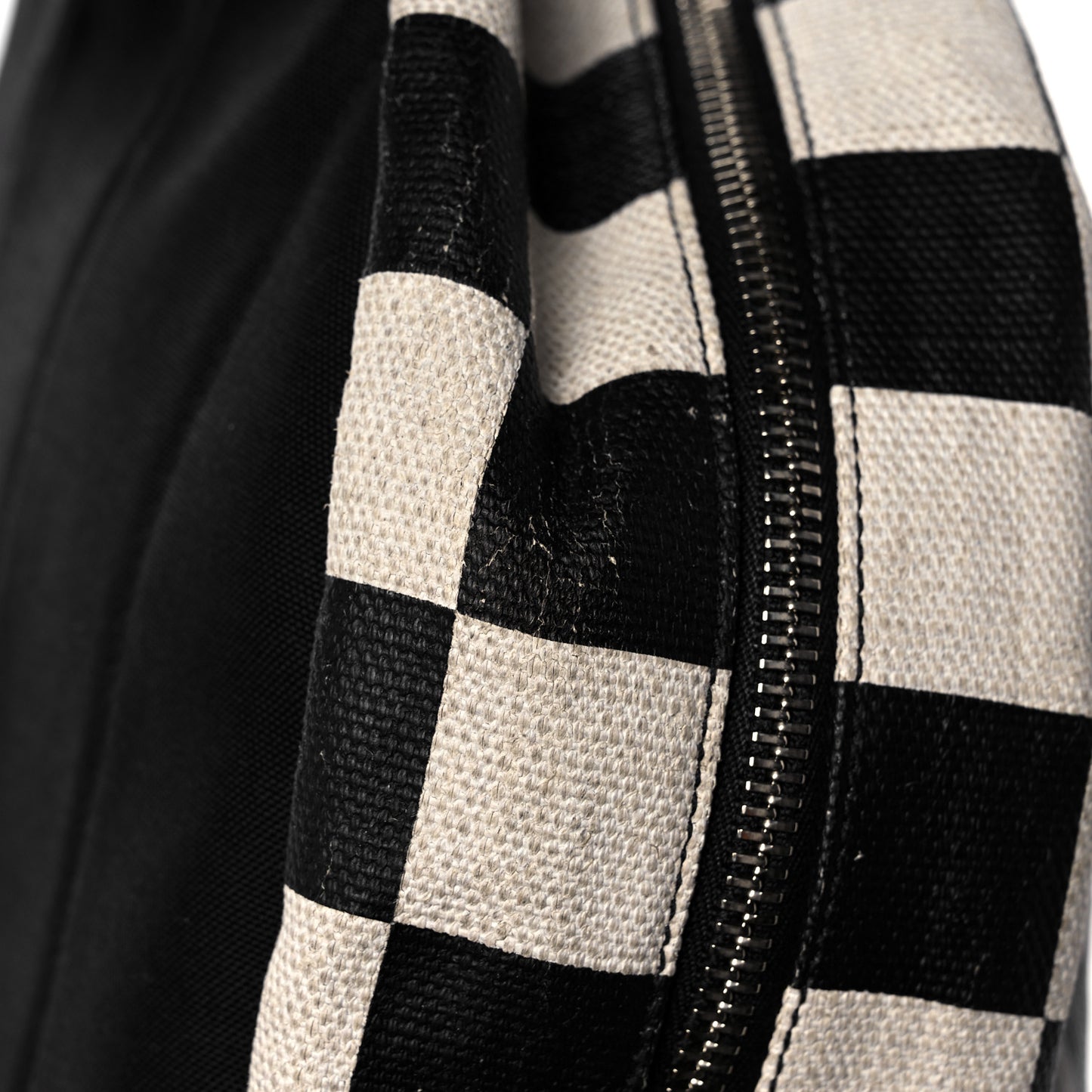 Calfskin Checked Print Nuxx Backpack Black White