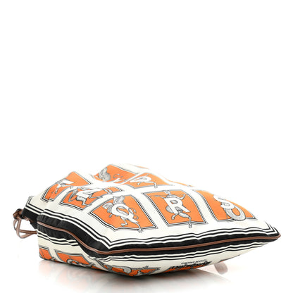 Burberry Satin Mythical Alphabet Drawstring Pouch Orange Black White 4 of 9