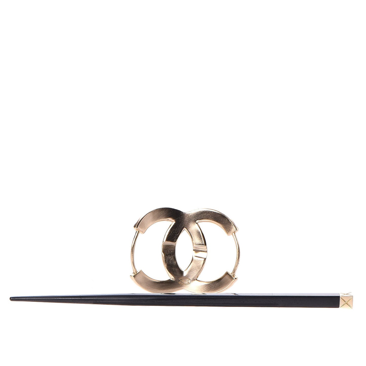 Quilted CC Hair Pin Gold