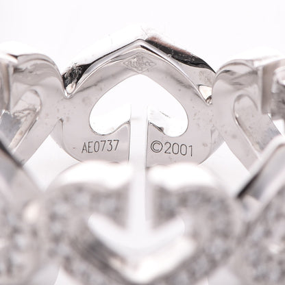 Cartier 18K White Gold Diamond Hearts and Symbols Paved Ring 47 4 5 of 6