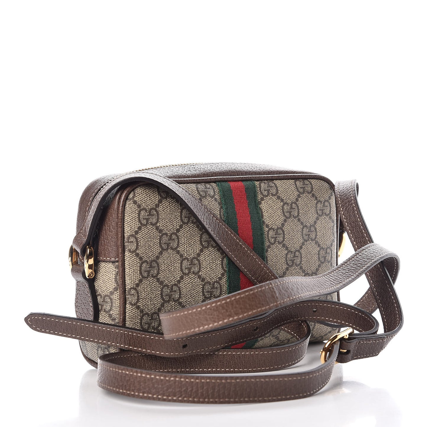 GG Supreme Monogram Web Mini Ophidia Shoulder Bag Brown