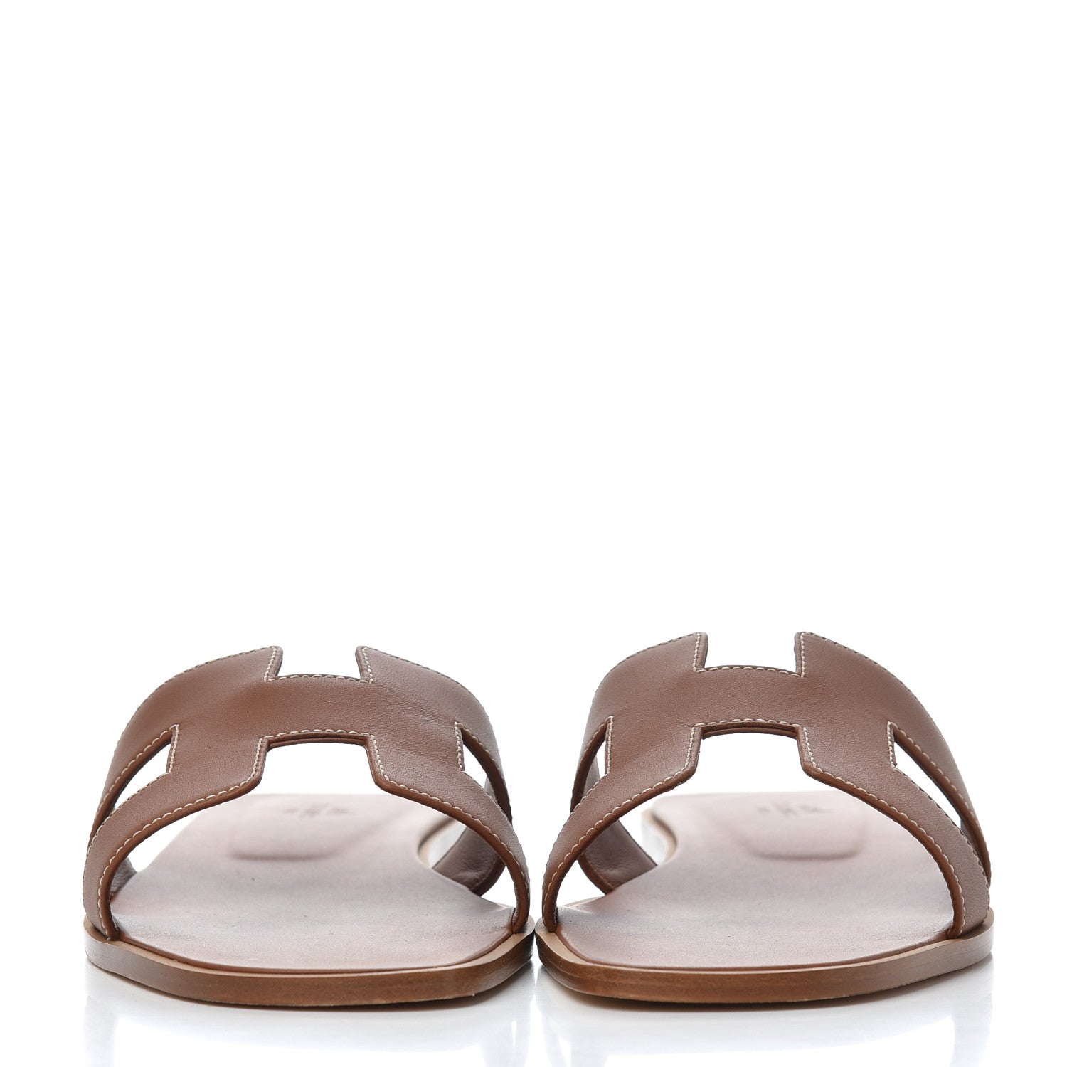 Hermes Box Calfskin Oran Sandals 41 Gold 2 of 13