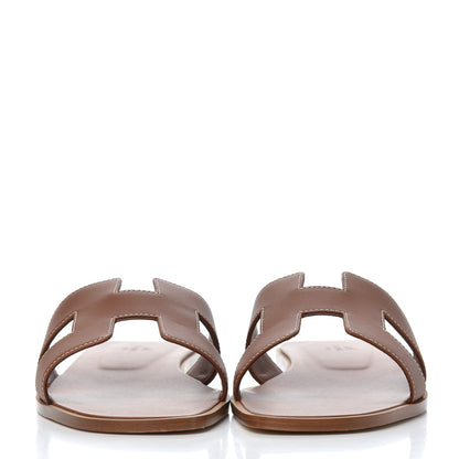 Hermes Box Calfskin Oran Sandals 41 Gold 2 of 13