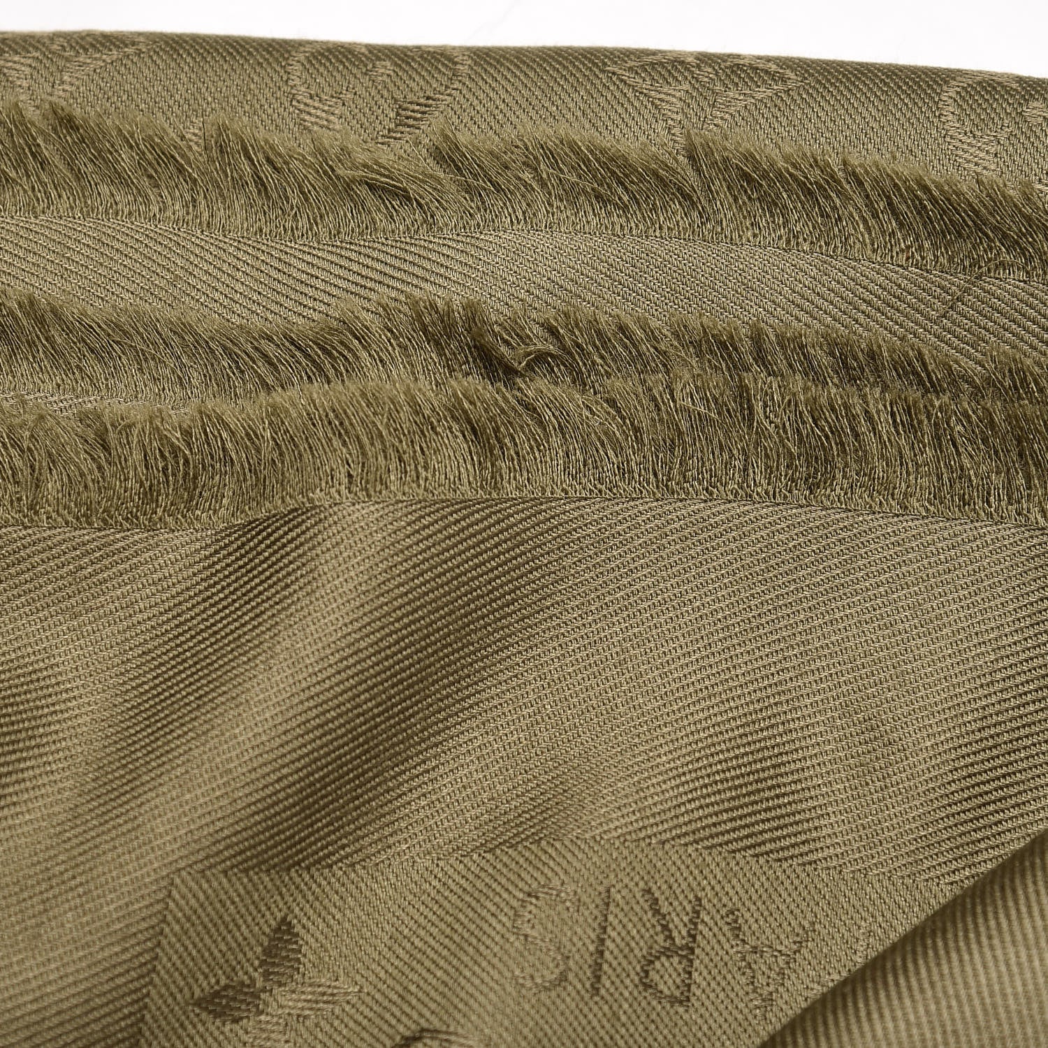 Louis Vuitton Silk Wool Monogram Shawl Kaki 6 of 6